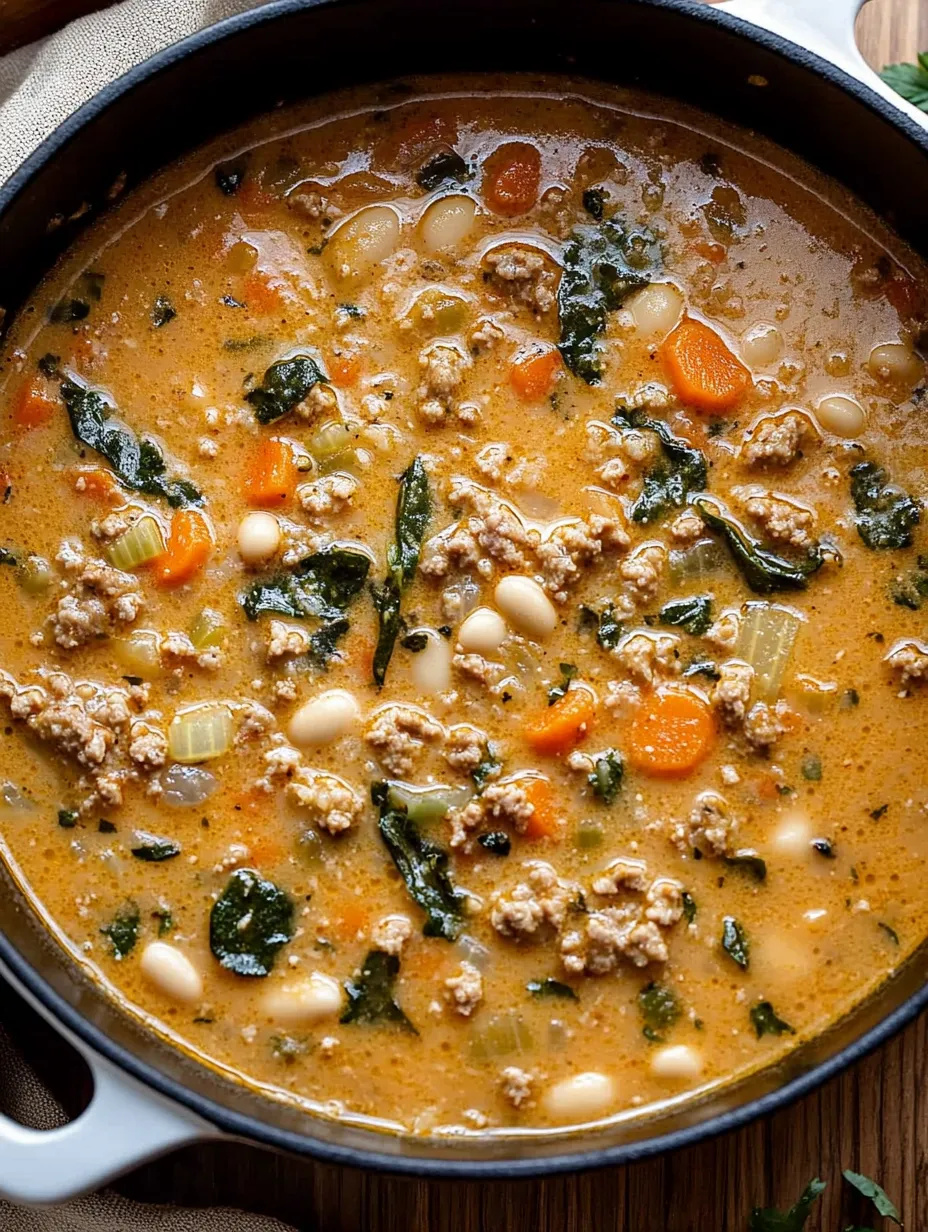 A bowl of Tuscan White Bean Soup.