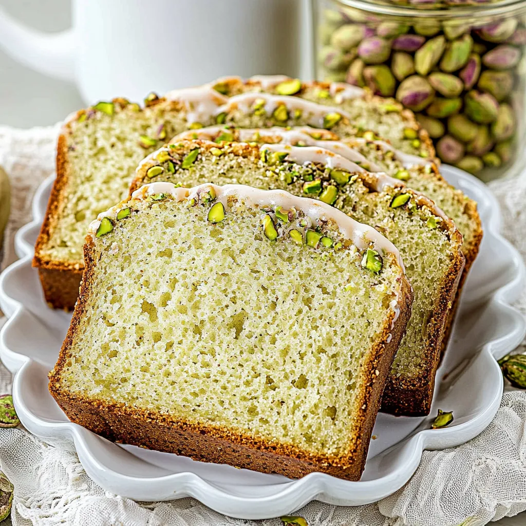 A loaf of bread with pistachio nuts on top.