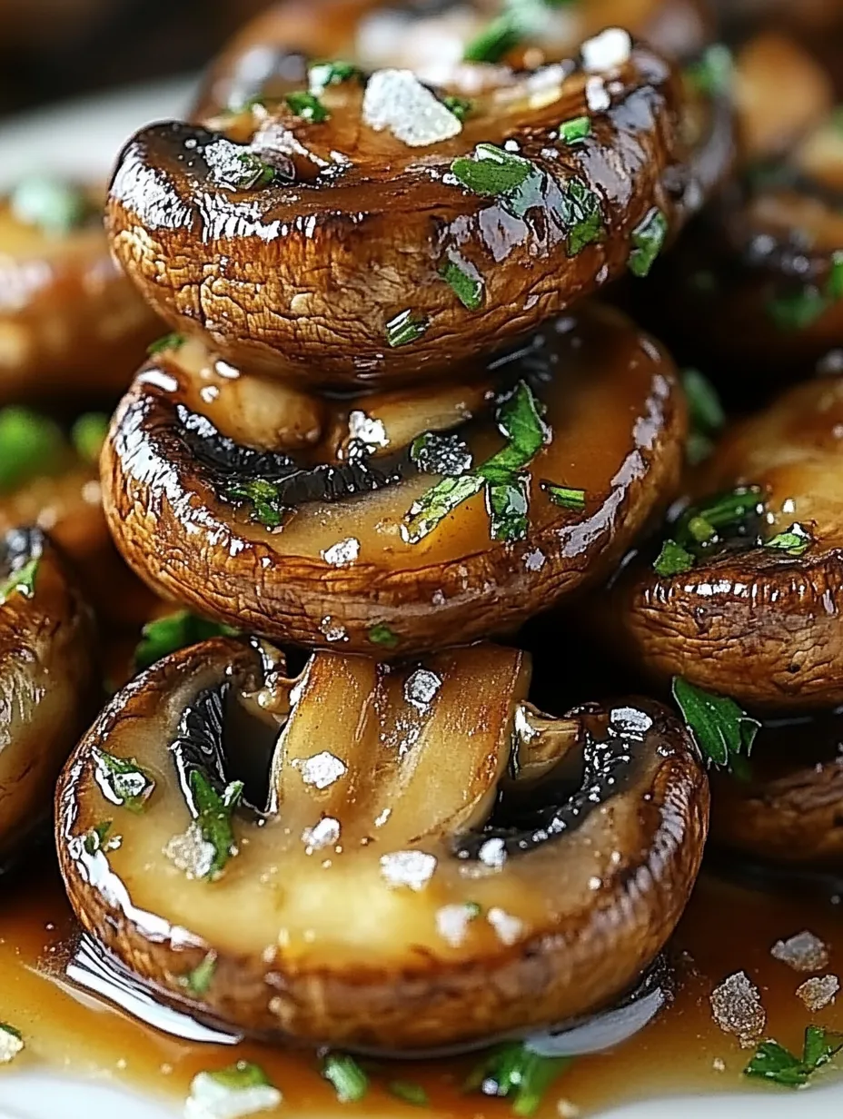 Mushrooms with garlic butter on top.