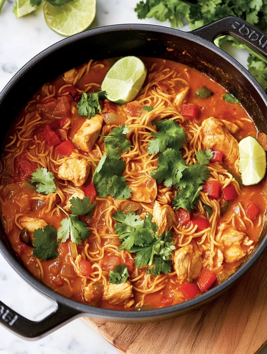 A bowl of Thai Red Curry Noodle Soup.