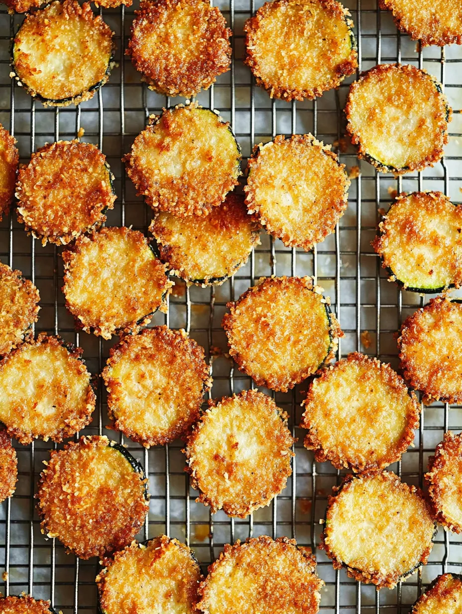 Zucchini Parmesan Crisps on a cooling rack.