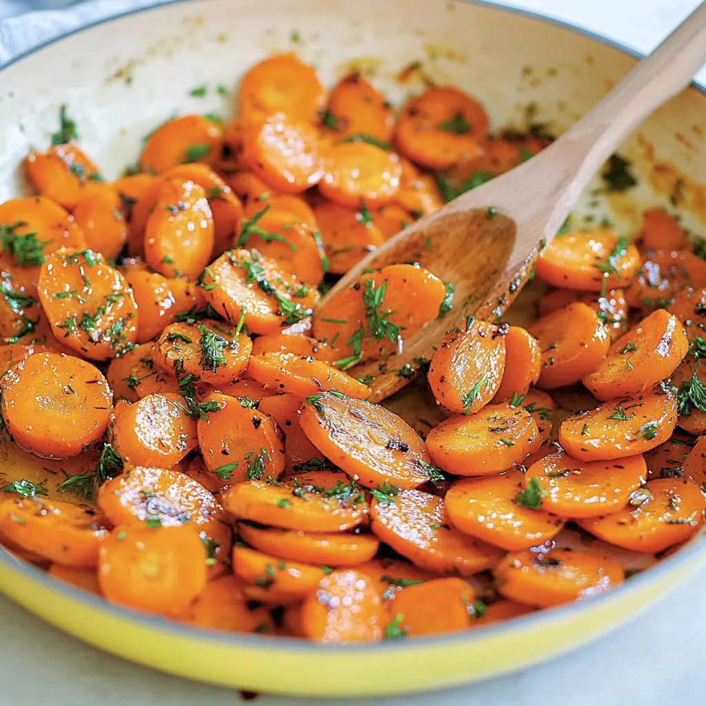 A bowl of garlic herb carrots.