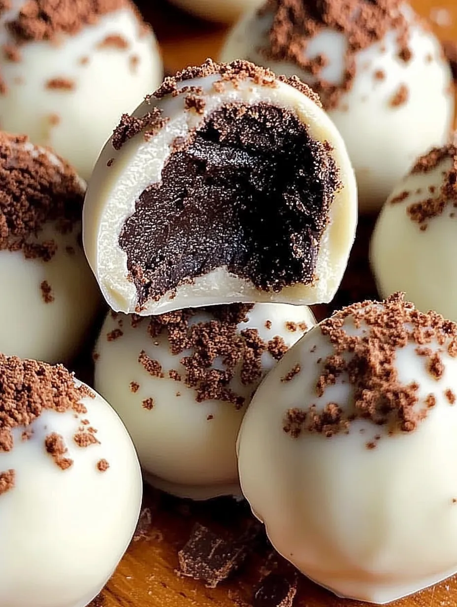A close up of a chocolate ball with a hole in the middle.