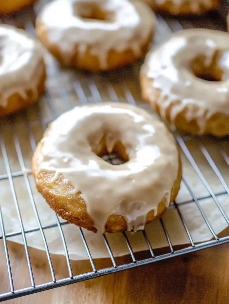 Maple glazed donuts on a cooling rack.