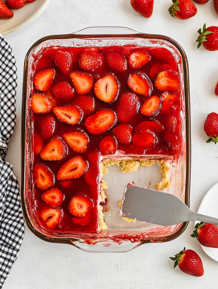A slice of strawberry jello pretzel salad.