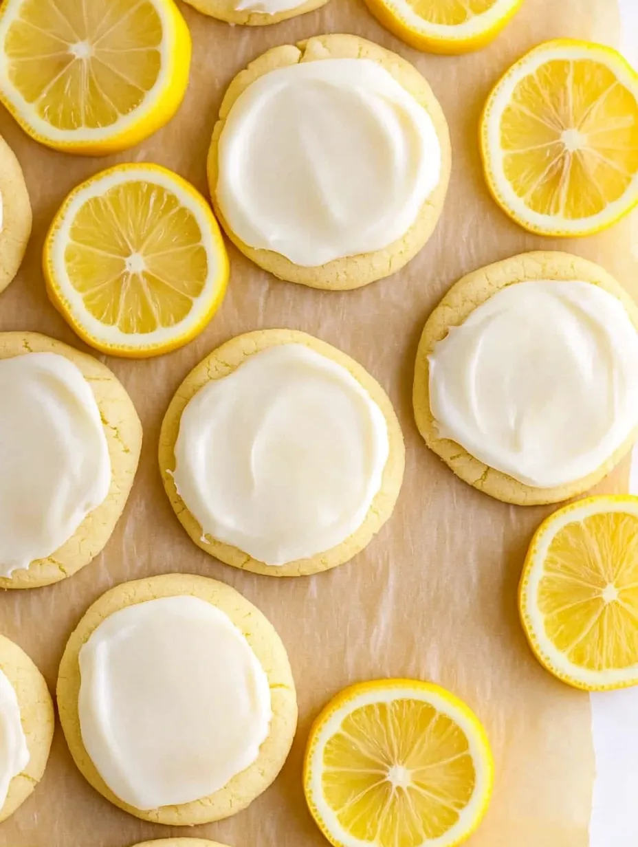 Lemon cookies with white frosting.