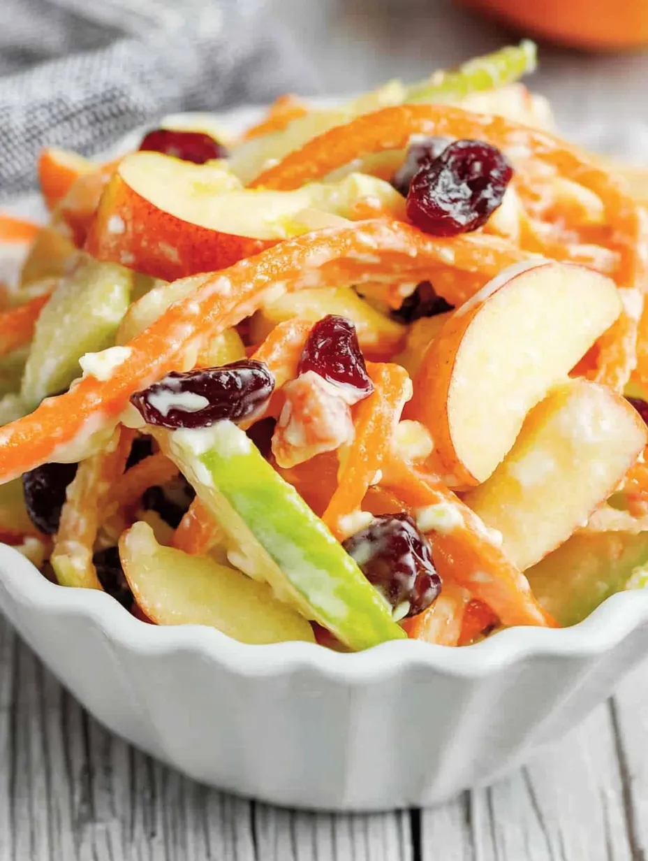 A bowl of carrot apple salad.