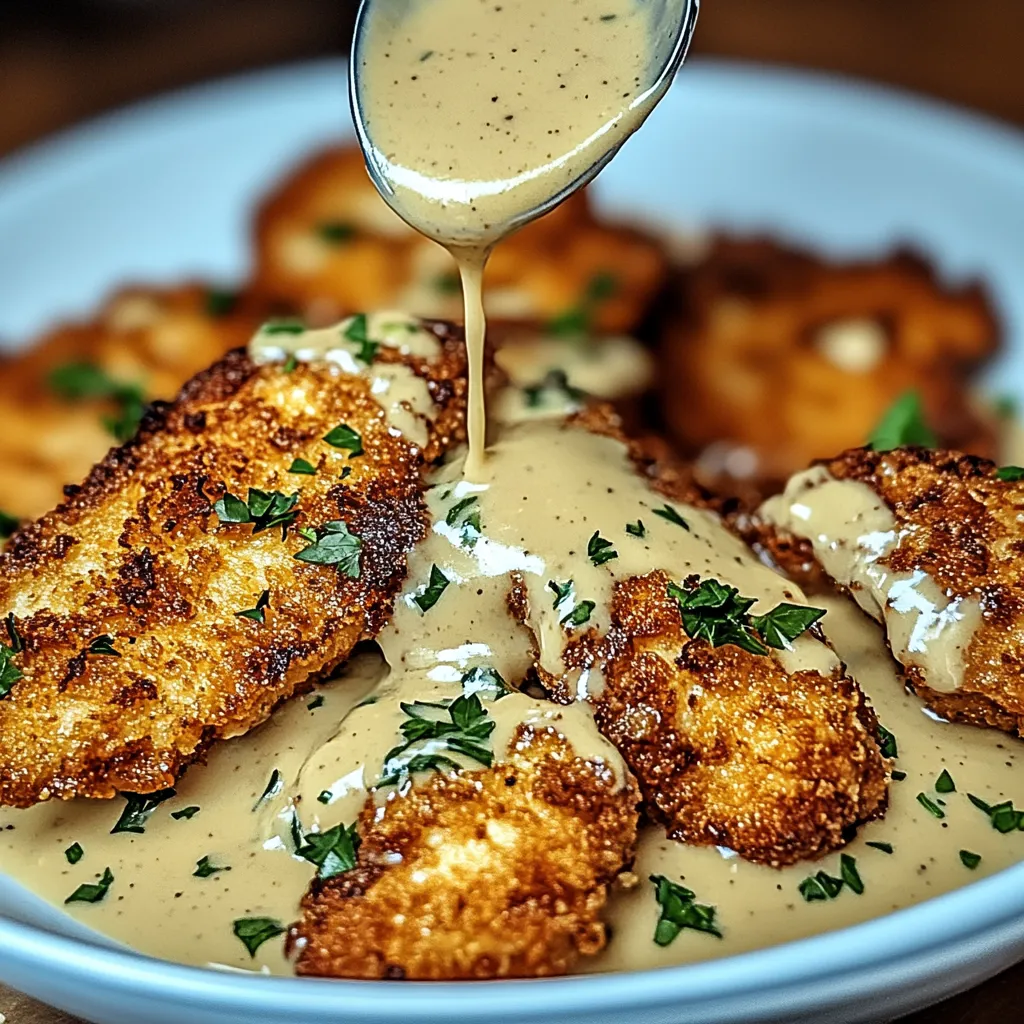 A plate of crispy chicken with a garlic sauce.