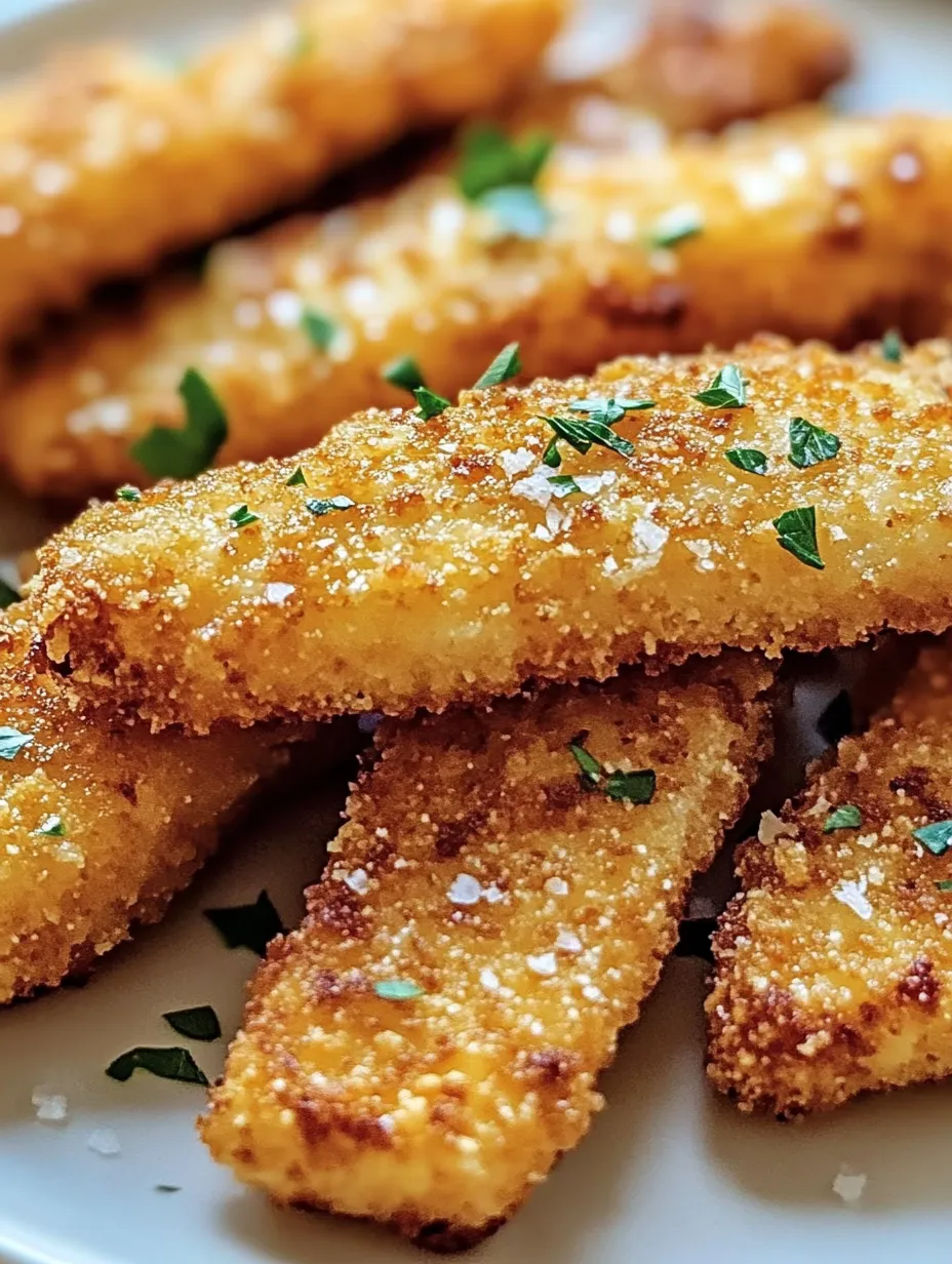Crispy baked chicken tenders on a plate.
