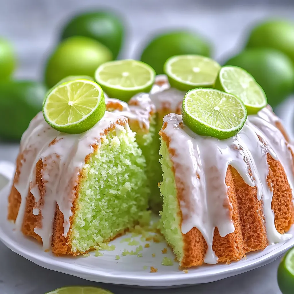 A slice of key lime pound cake.
