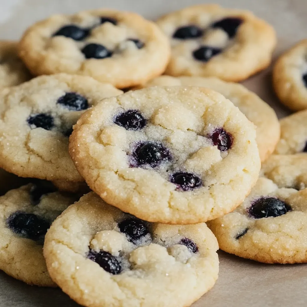 A stack of blueberry cookies.