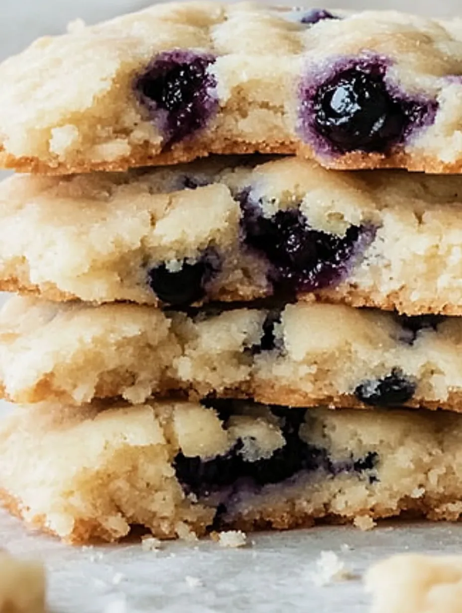 A stack of blueberry cookies.