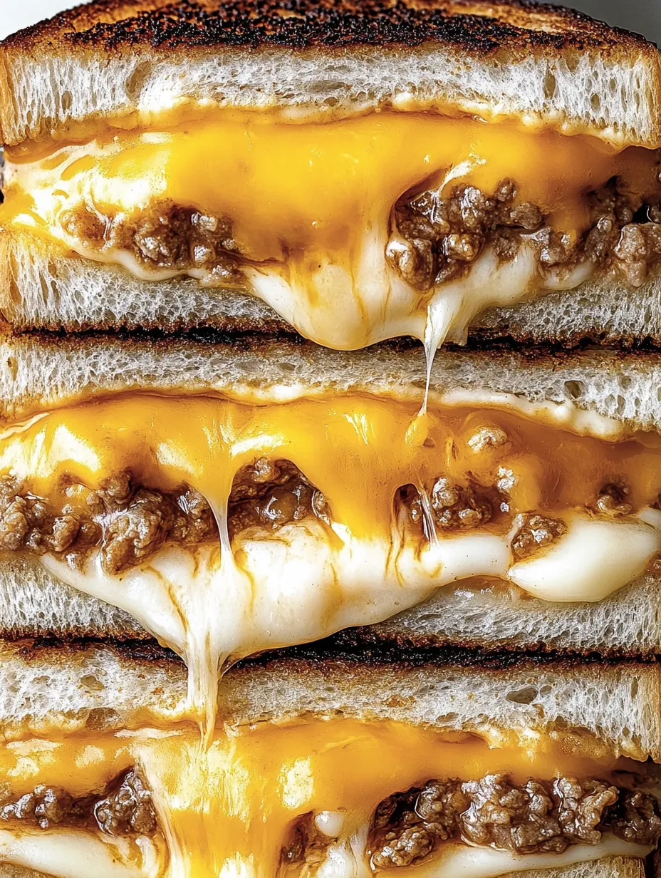 A close up of a sandwich with cheese and meat.
