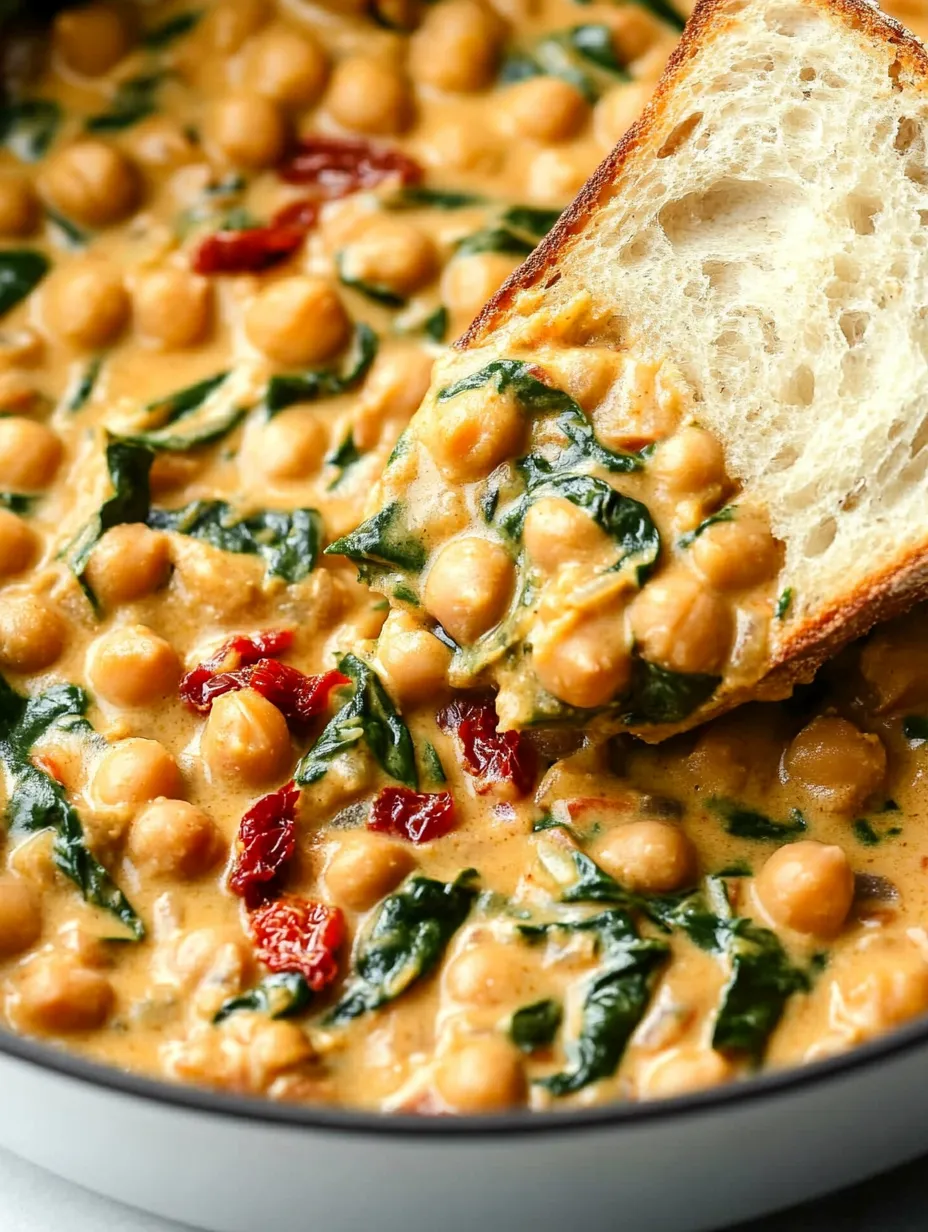 A bowl of chickpeas with a slice of bread on top.