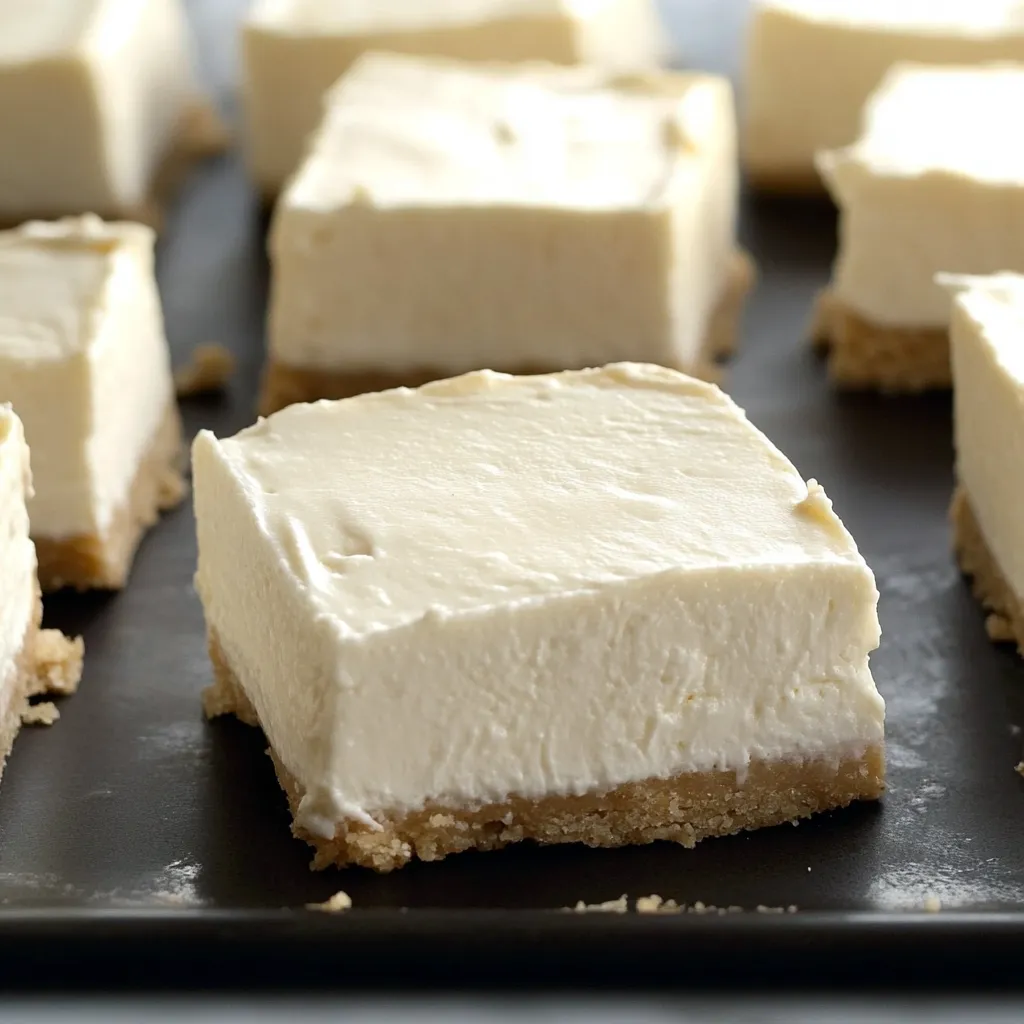 No-bake Greek yogurt cheesecake squares.