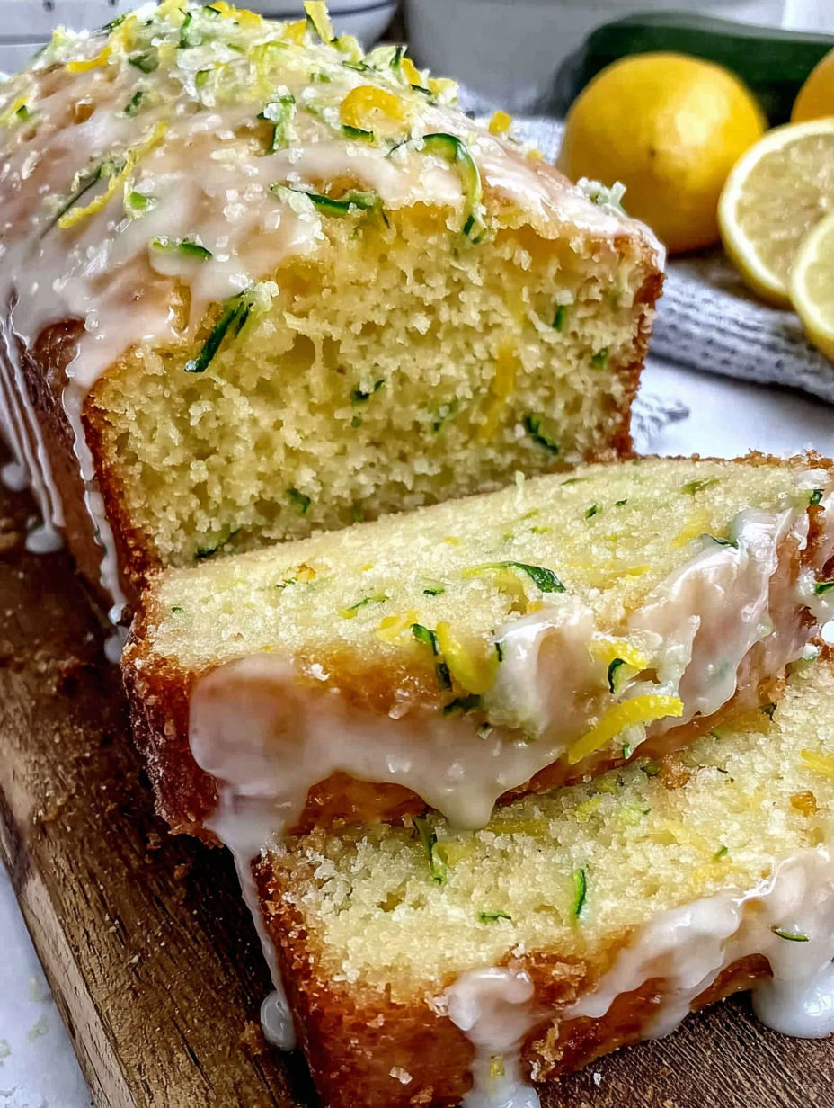A slice of lemon zucchini loaf.