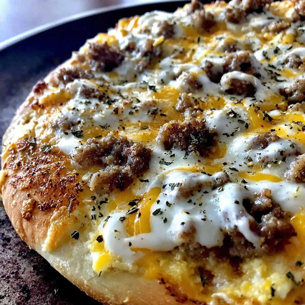 A pizza with cheese and sausage on a pan.