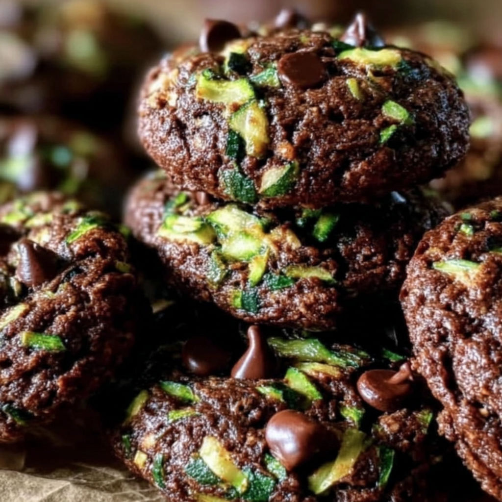 Chocolate chip zucchini bars on a table.
