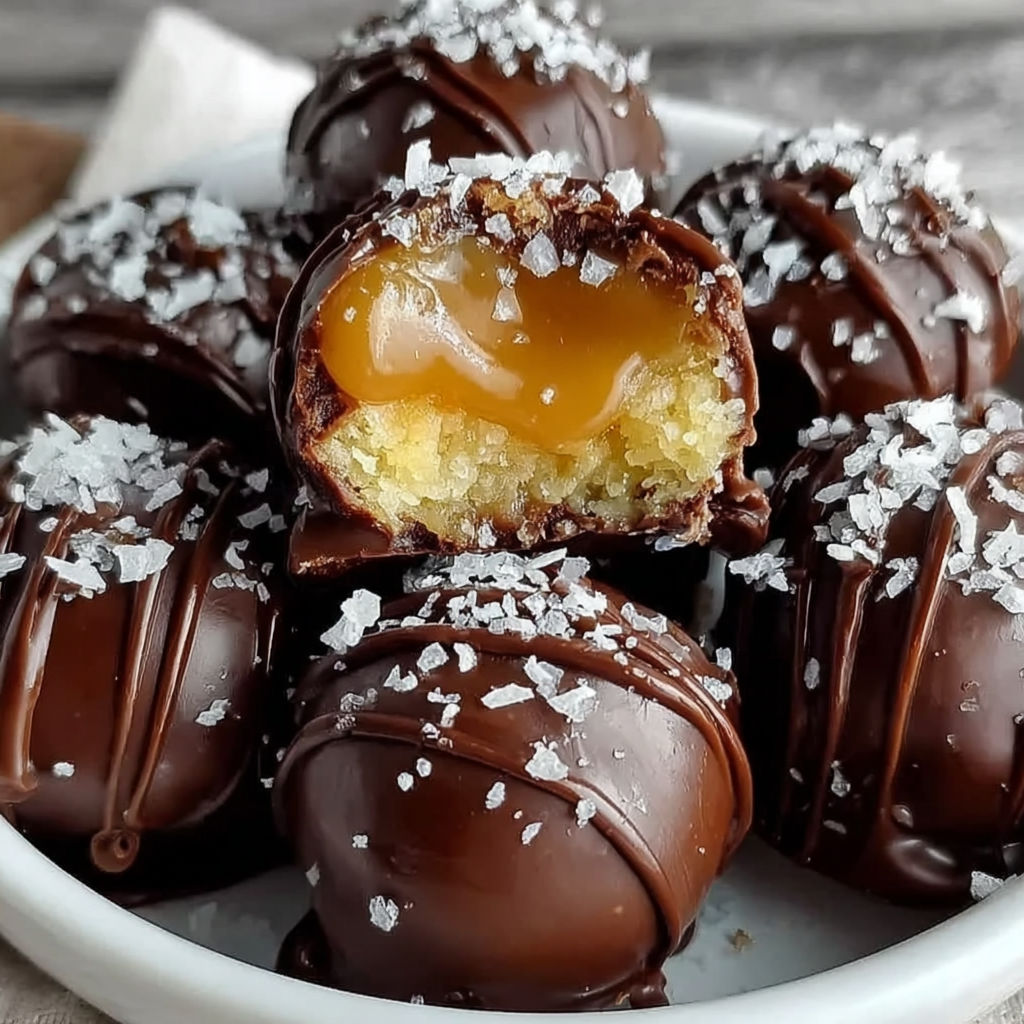 A plate of chocolate truffles with a bite taken out of one.
