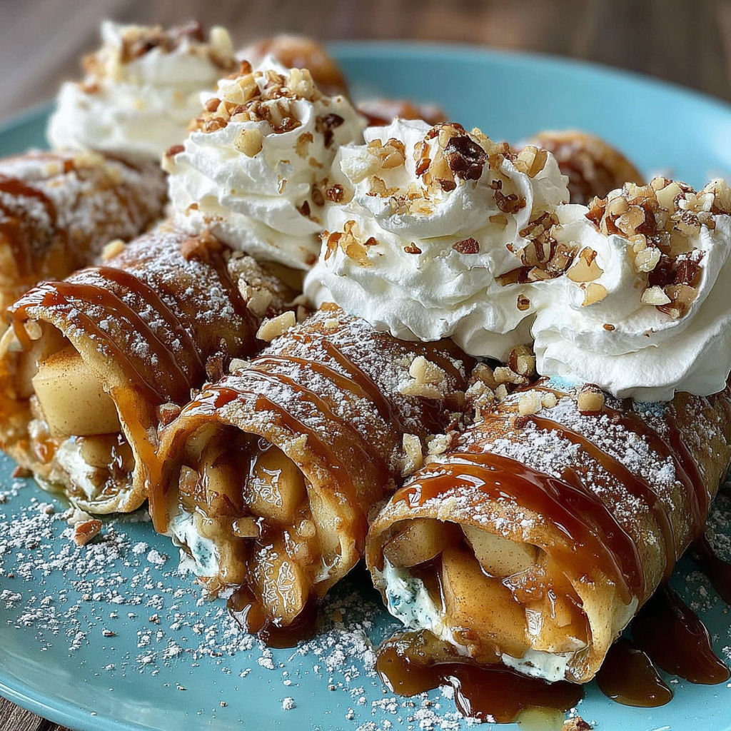 A plate of sweet apple waffle roll-ups.