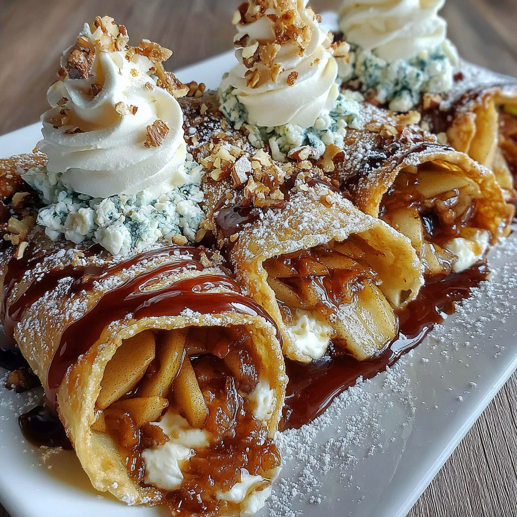A plate of sweet apple waffle roll-ups.