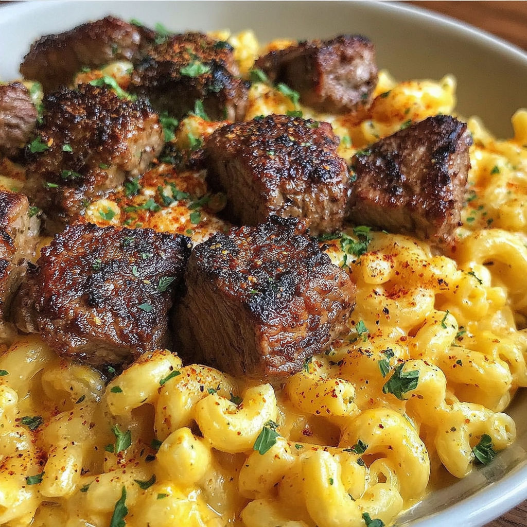 A bowl of food with meat and cheese.