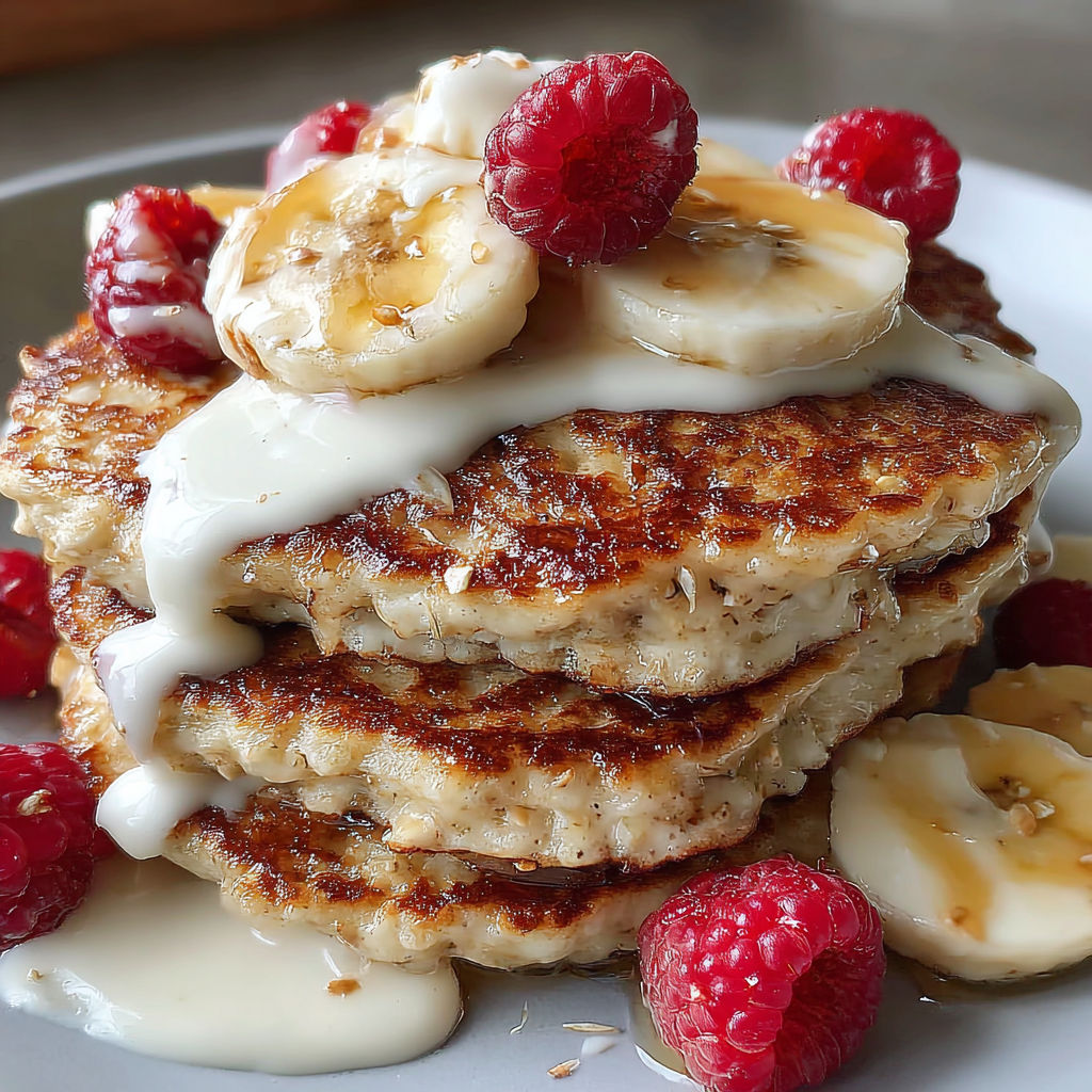 Banana Oat Pancakes Breakfast.