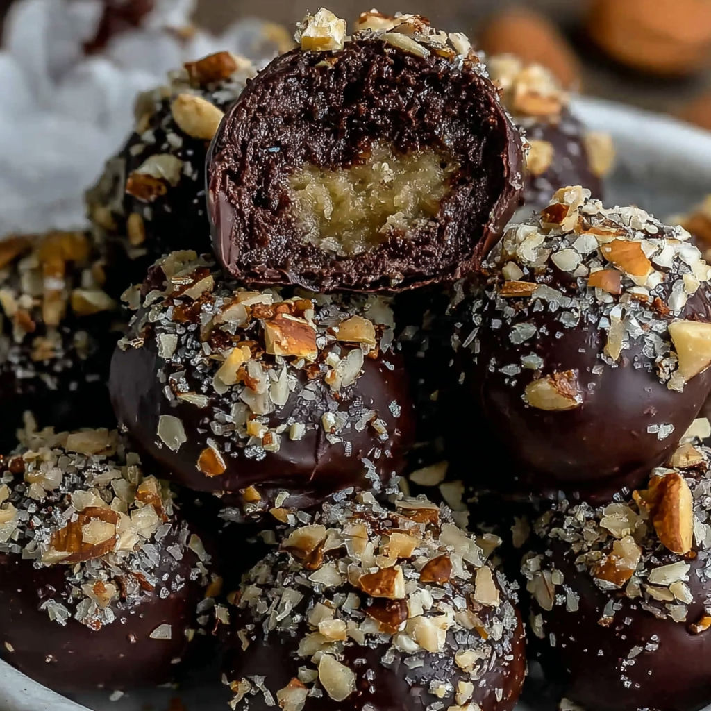 A bowl of chocolate covered nuts.
