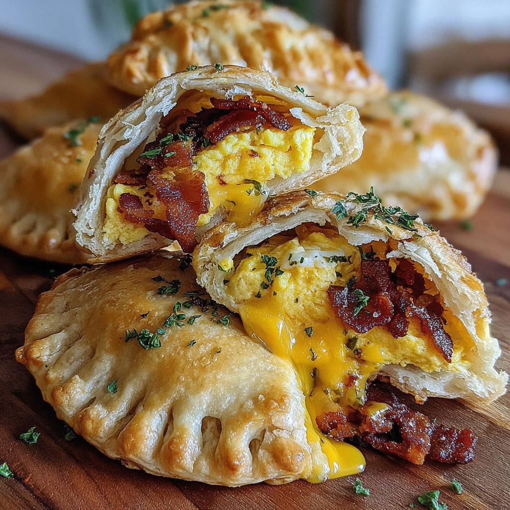 Bacon and egg hand pies.