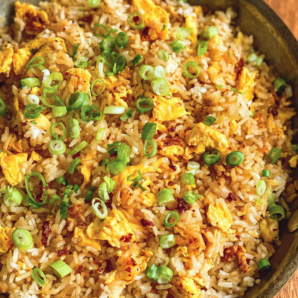 A bowl of rice with vegetables and meat.