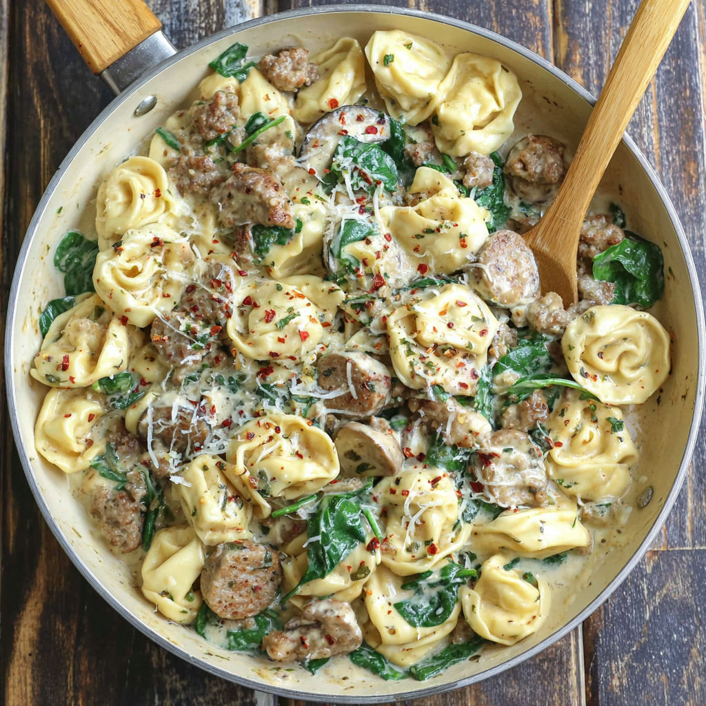 A bowl of pasta with meat and vegetables.