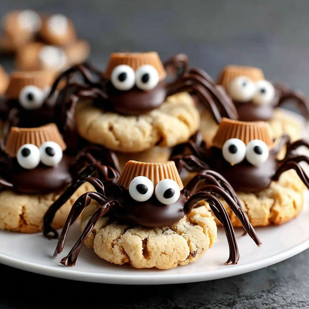 A plate of cookies with eyes and legs.