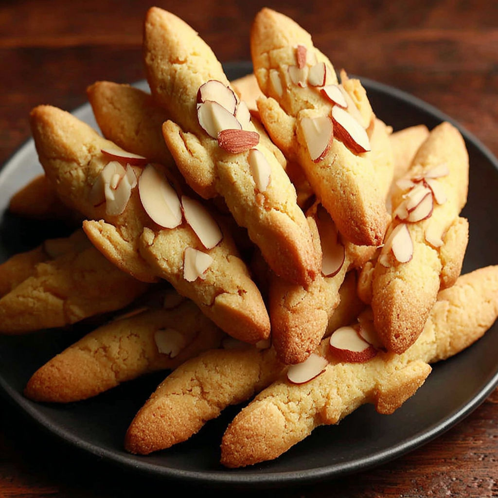 A plate of shortbread witches fingers.