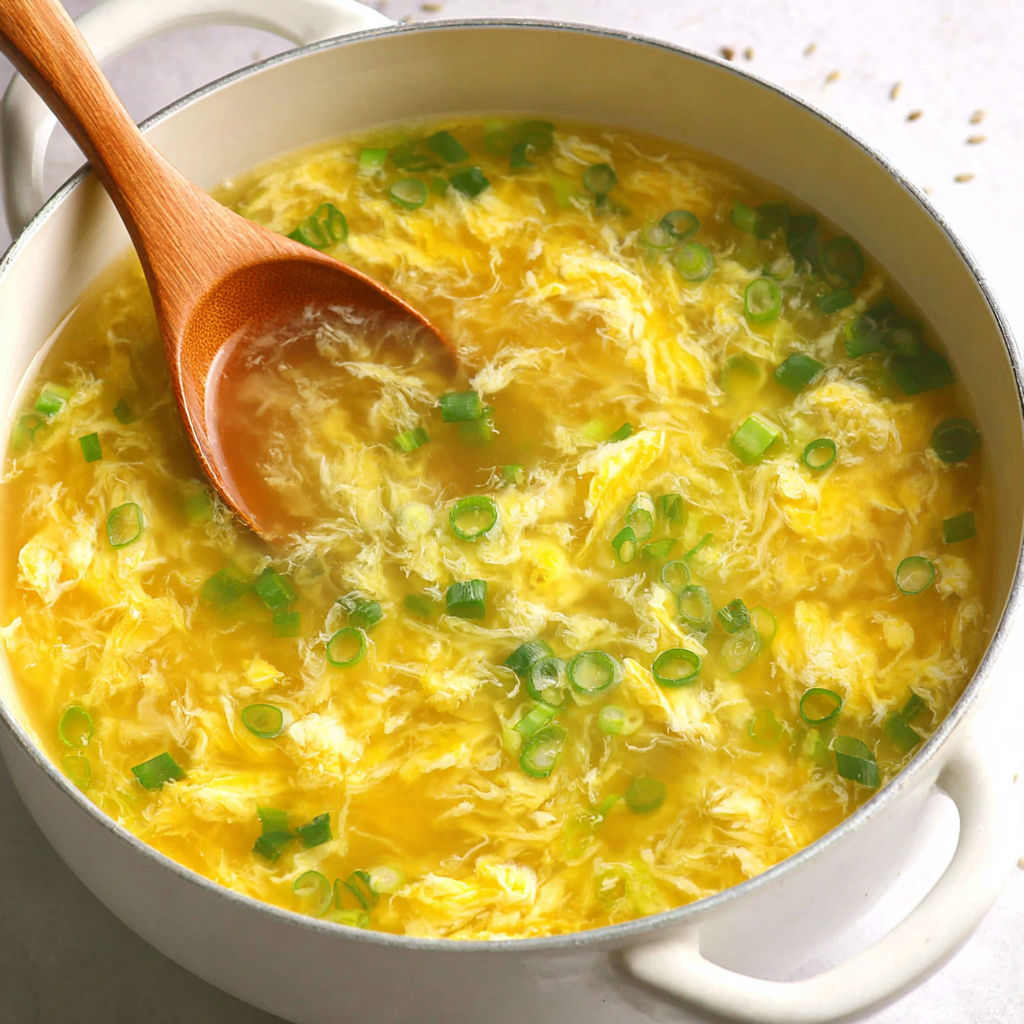 A wooden spoon in a bowl of soup.