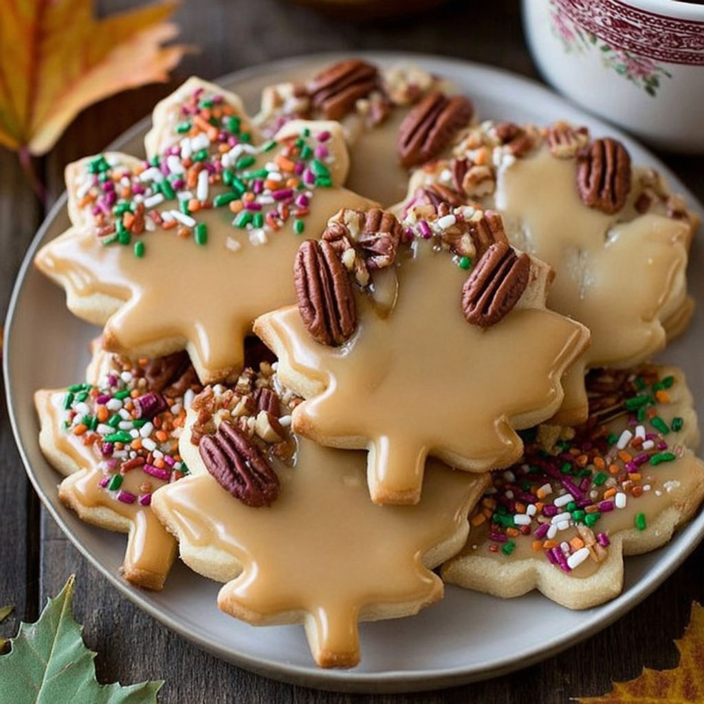 A plate of maple shortbread cookies.
