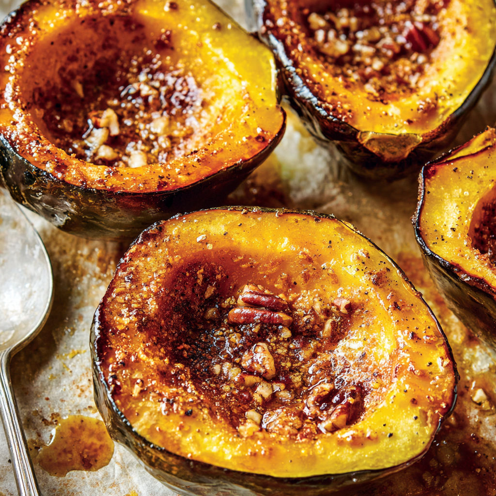 Squash slices on a table.