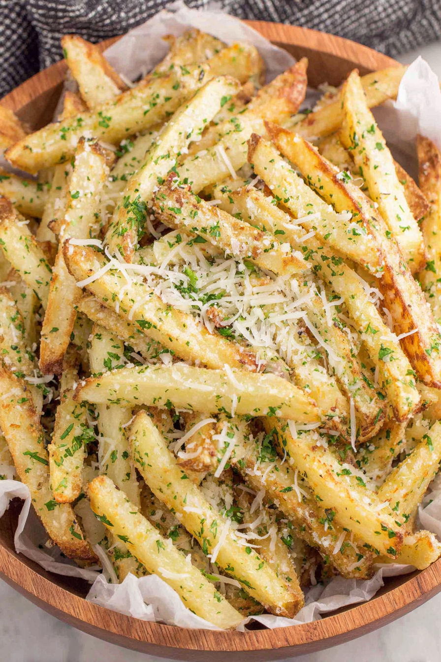 French fries in an air fryer.