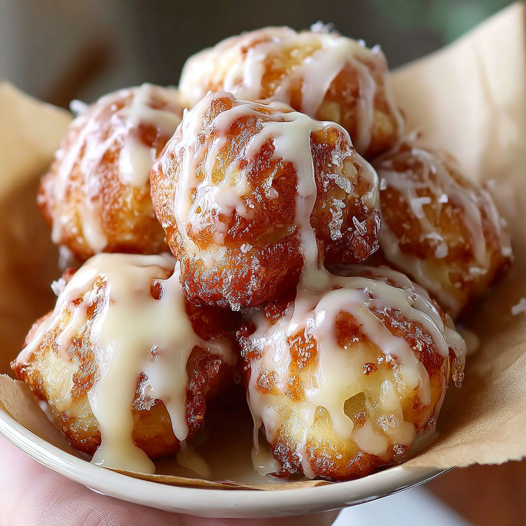 A plate of apple fritter bites.
