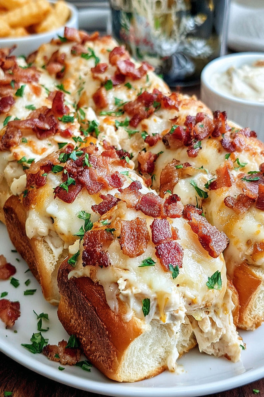 A delicious chicken bacon ranch stuffed bread recipe.