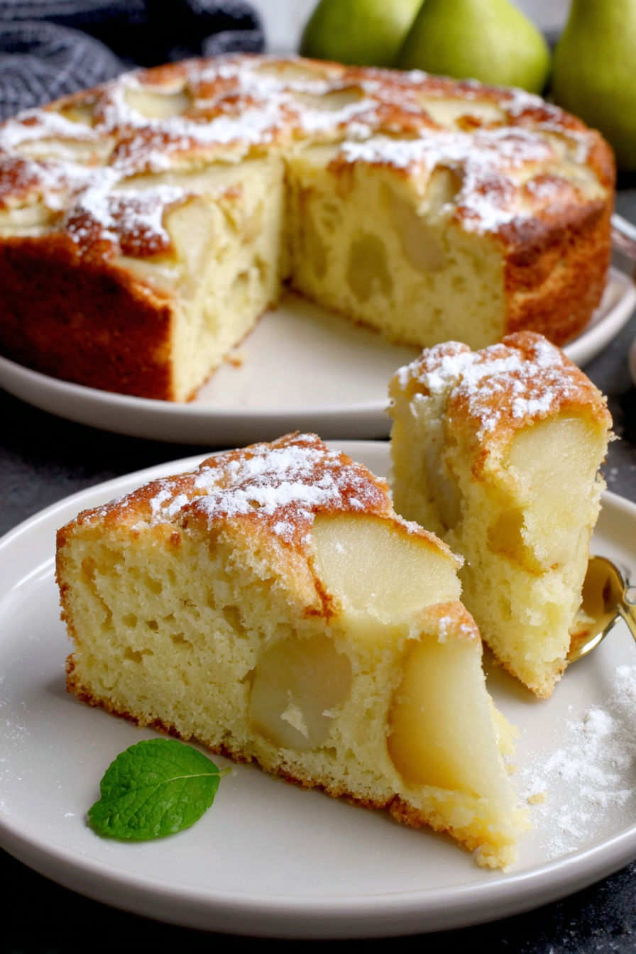 A slice of cranberry apple quinoa salad cake.
