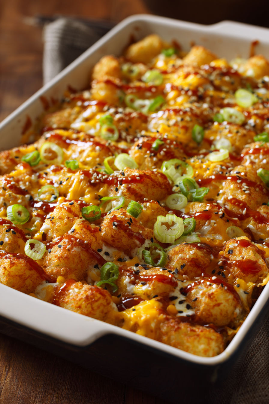 A dish of Big Mac Tater Tot Casserole.