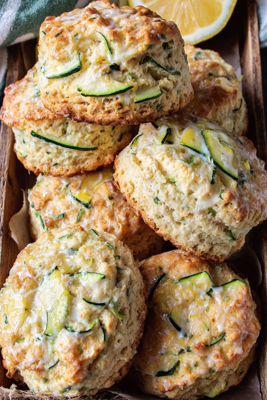 A plate of lemon zucchini scones.