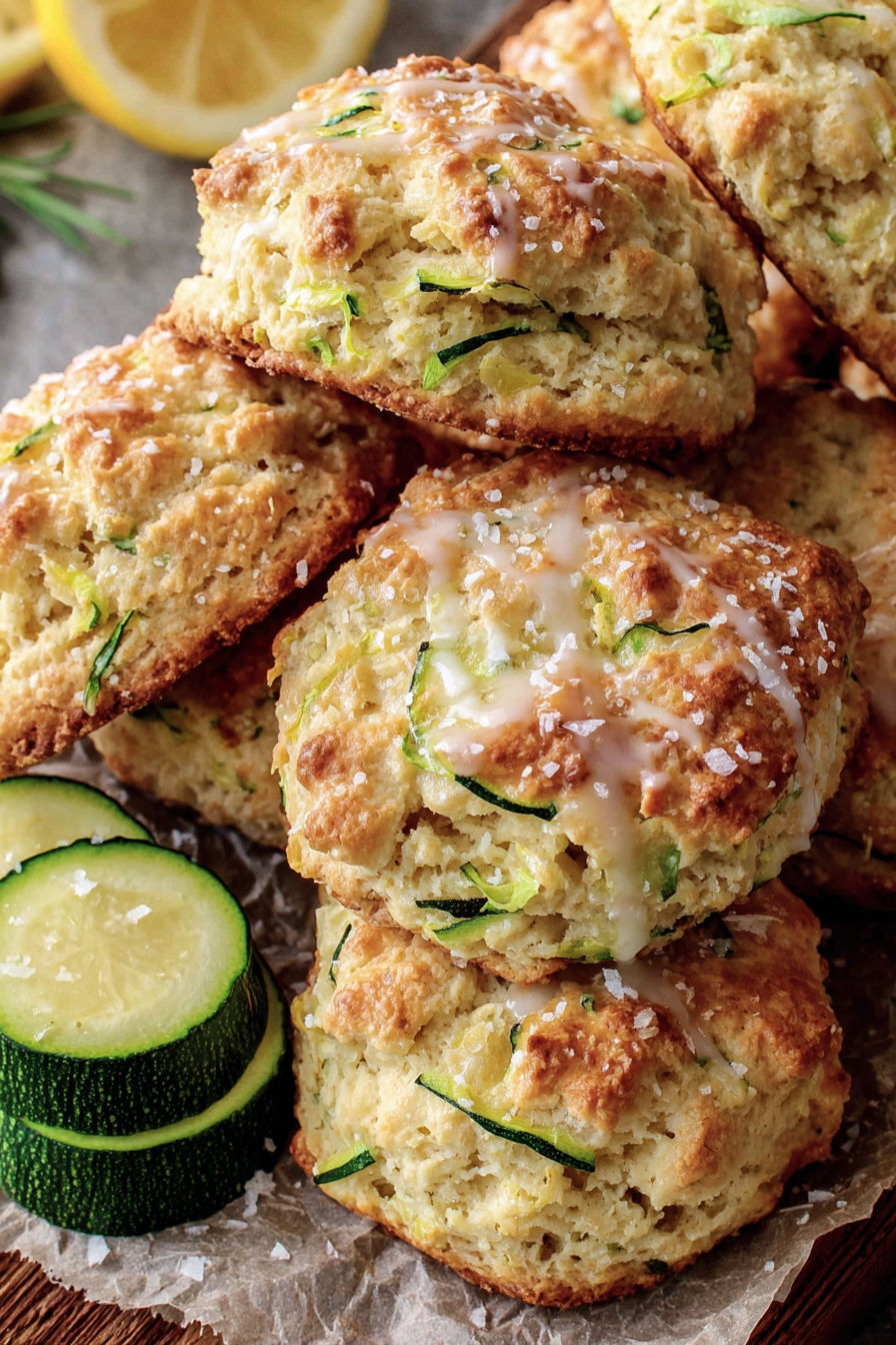 A stack of lemon zucchini scones.