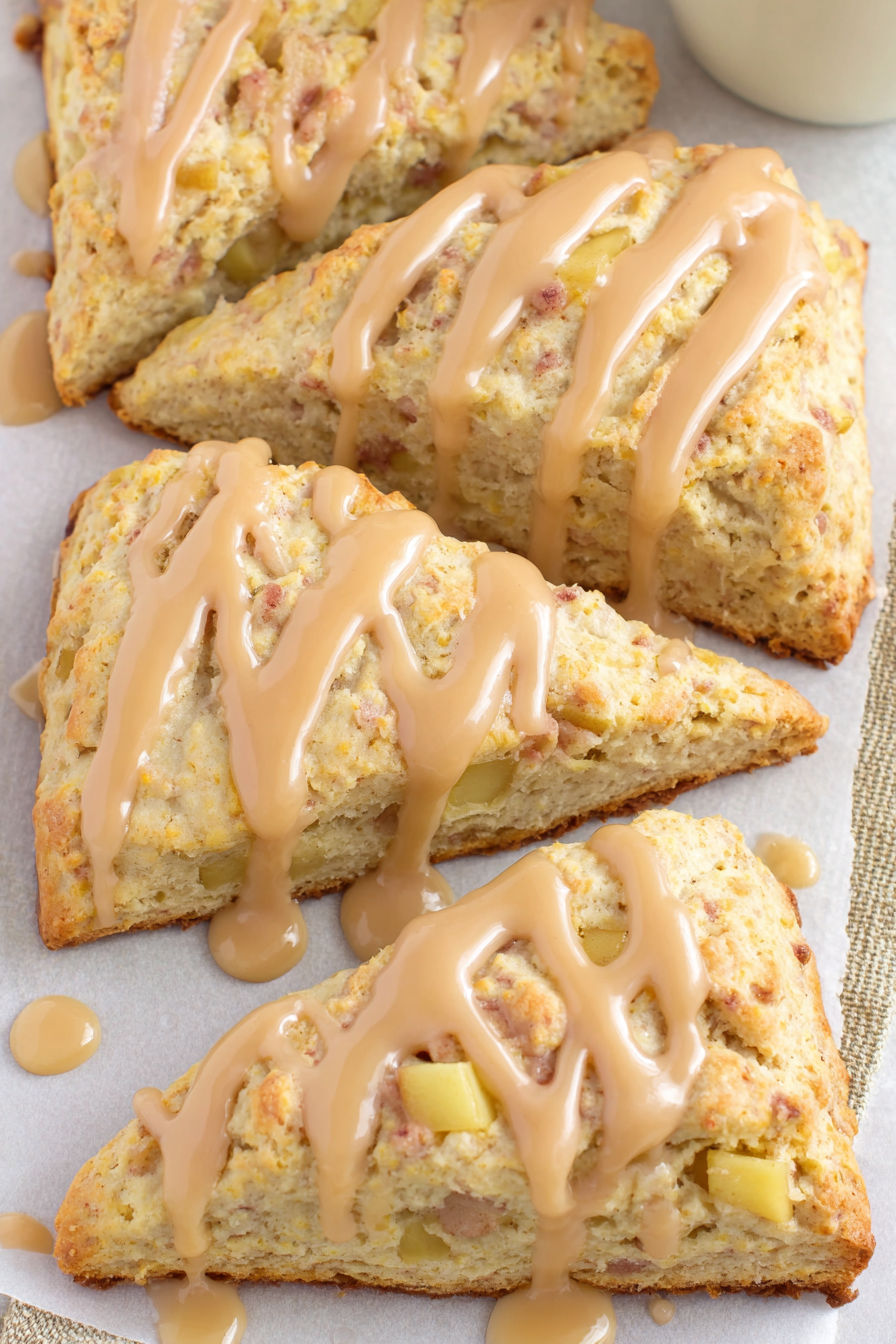 Scones with maple glaze.