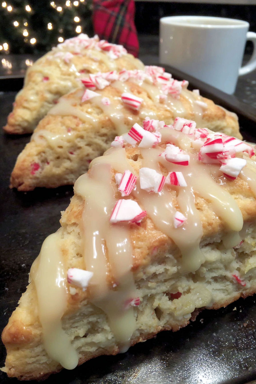 Peppermint white chocolate scones.
