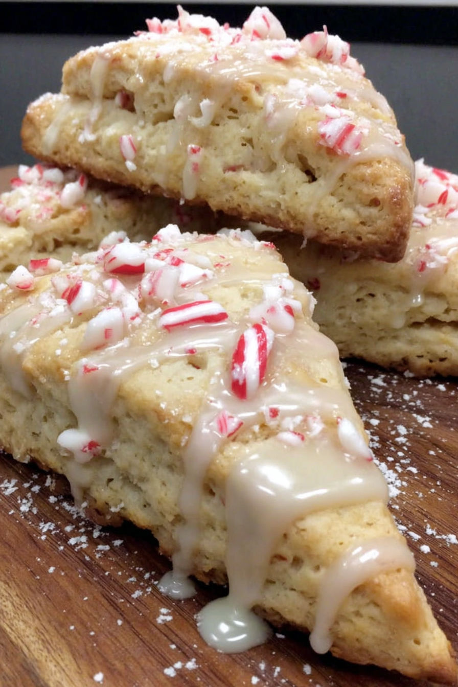 Peppermint white chocolate scones.