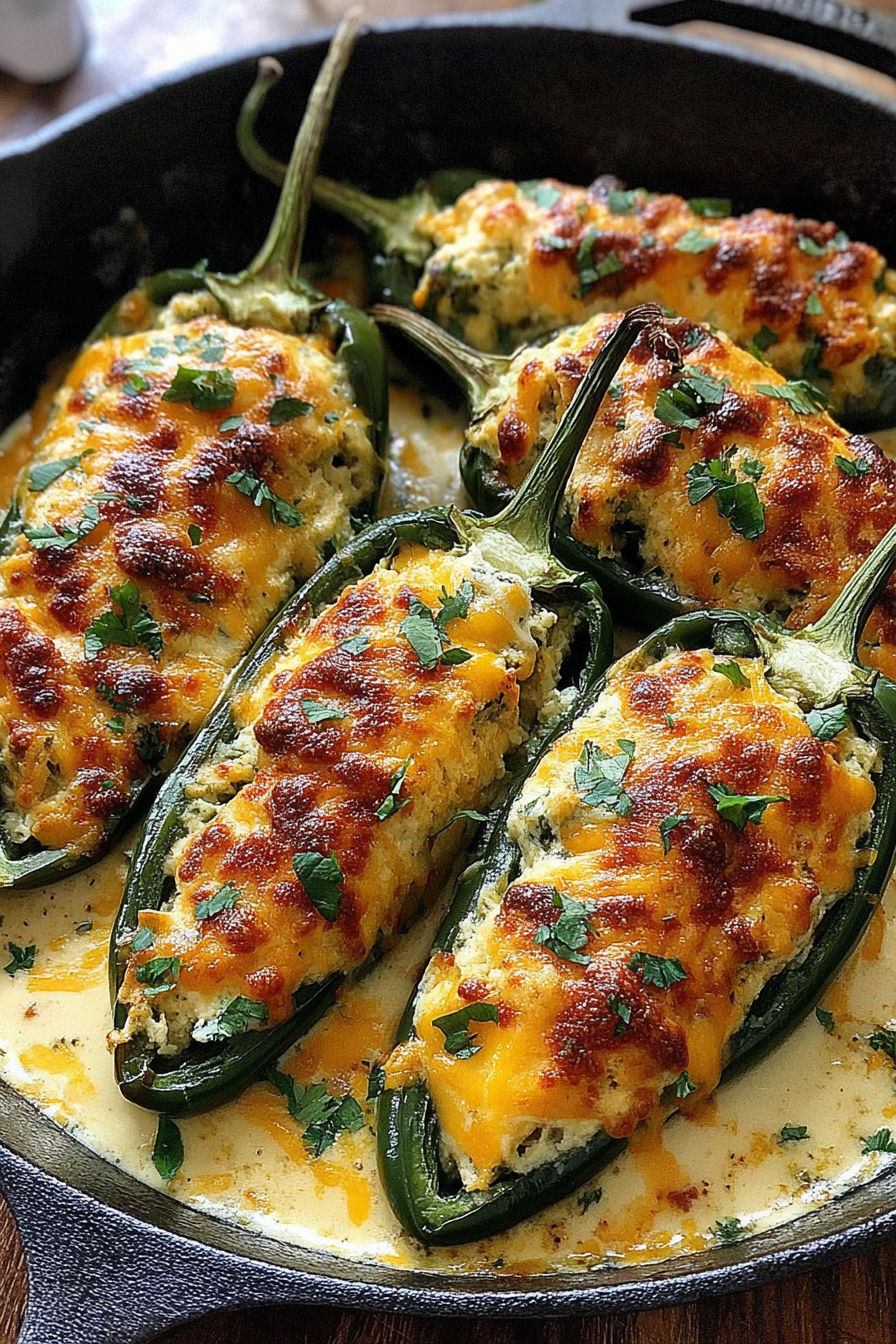 Baked chili rellenos cheese.