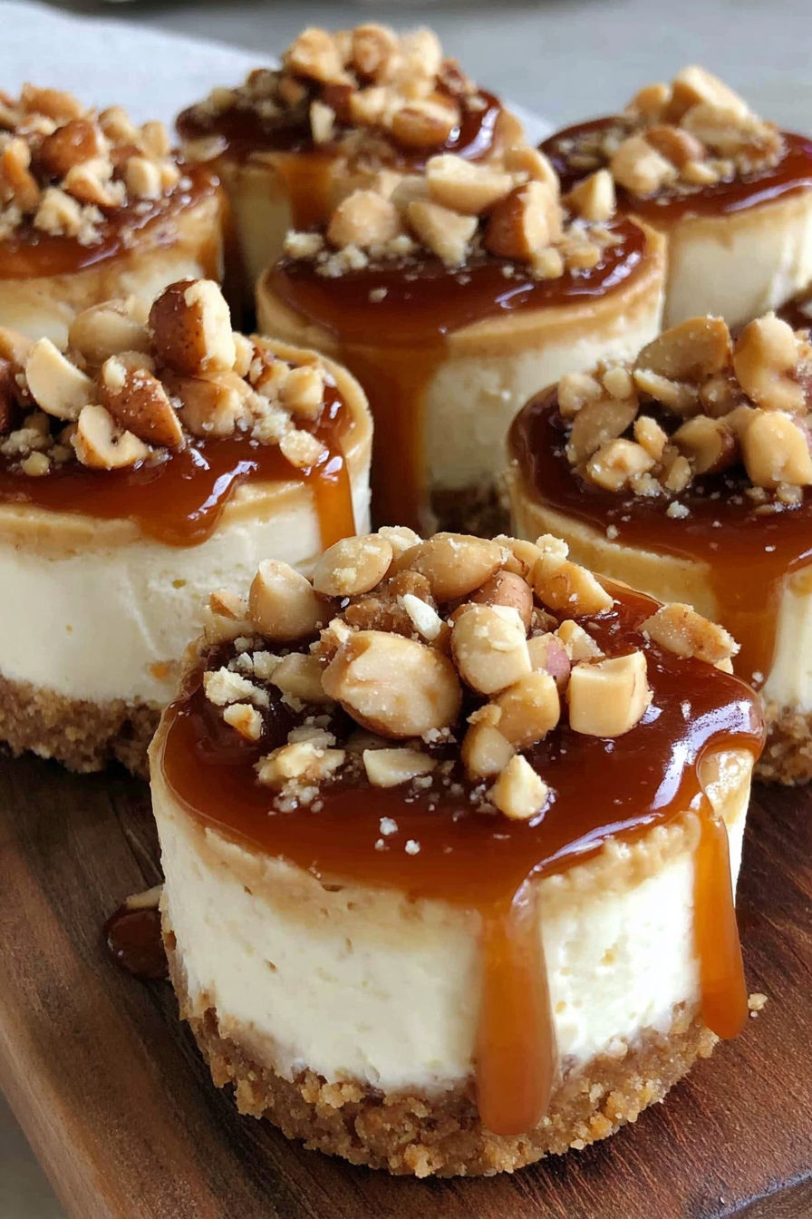A close up of a Peanut Butter Caramel Mini.