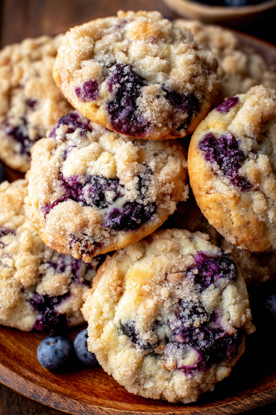 A plate of blueberry muffin cookies.