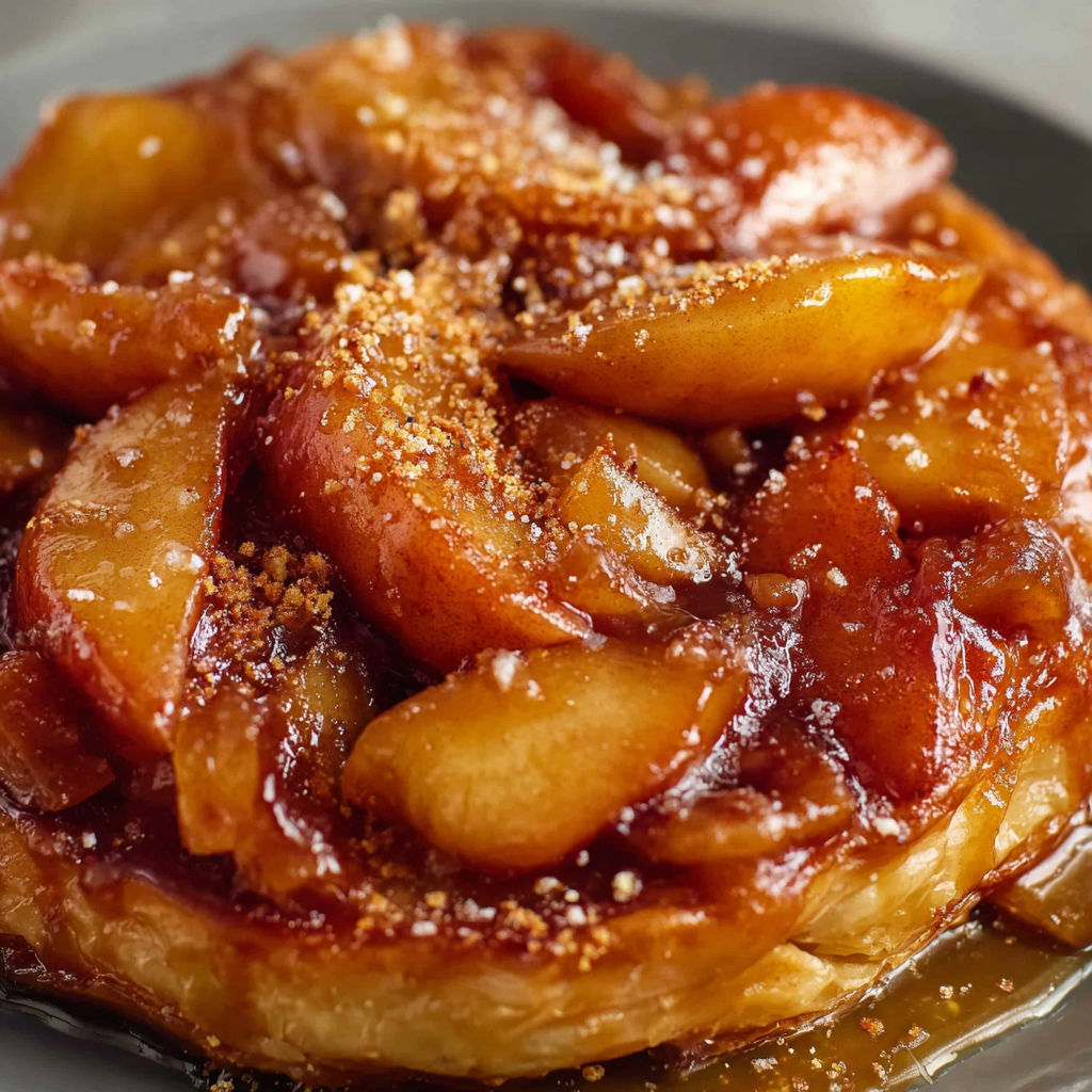 A caramel apple tarte tatin candy.